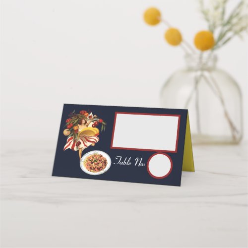 SPAGHETTI PARTY DANCEITALIAN KITCHEN AND TOMATOES PLACE CARD