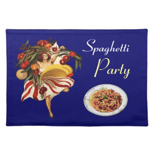 SPAGHETTI PARTY DANCEITALIAN KITCHEN AND TOMATOES PLACEMAT