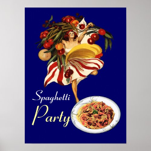 SPAGHETTI PARTY DANCEITALIAN KITCHEN AND TOMATOES POSTER