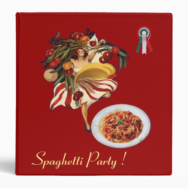 SPAGHETTI PARTY DANCE ITALIAN KITCHEN RECIPE BOOK BINDER (Front)