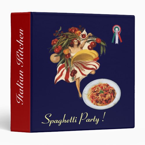 SPAGHETTI PARTY DANCE ITALIAN KITCHEN RECIPE BOOK BINDER