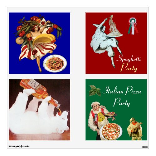 SPAGHETTI PARTY DANCE  ITALIAN KITCHEN RESTAURANT WALL STICKER