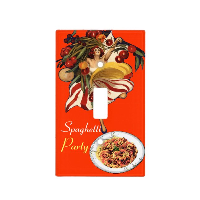 SPAGHETTI PARTY DANCE,ITALIAN KITCHEN ,TOMATOES LIGHT SWITCH COVER (Front)
