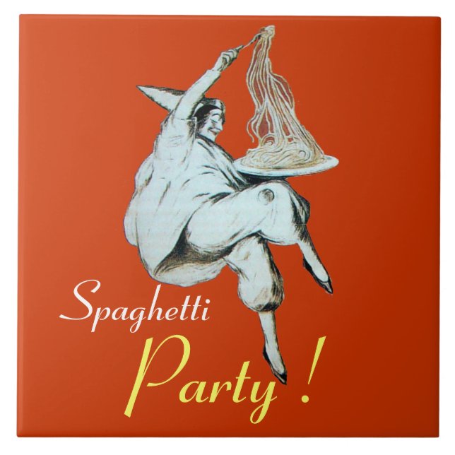 SPAGHETTI PARTY, ITALIAN KITCHEN ,orange Ceramic Tile (Front)