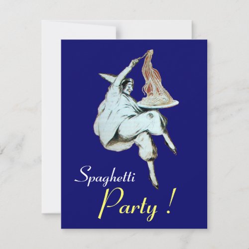 SPAGHETTI PARTYITALIAN KITCHEN red blue dinner Invitation