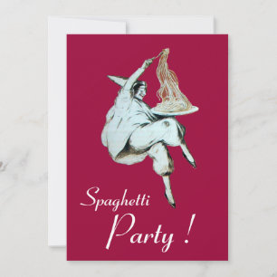 SPAGHETTI PARTY,ITALIAN KITCHEN red dinner, brunch Invitation
