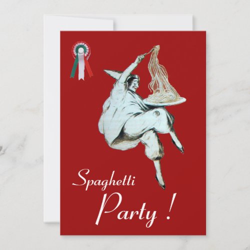 SPAGHETTI PARTYITALIAN KITCHEN red dinnerbrunch Invitation