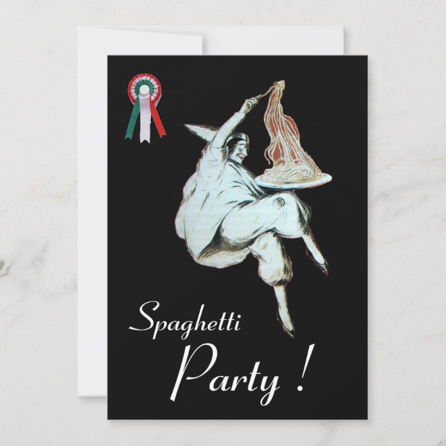 SPAGHETTI PARTY,ITALIAN KITCHEN red dinner,brunch Invitation (Front)