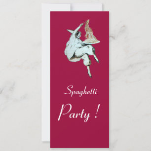 SPAGHETTI PARTY,ITALIAN KITCHEN red dinner, brunch Invitation