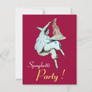 SPAGHETTI PARTY,ITALIAN KITCHEN red dinner, brunch Invitation