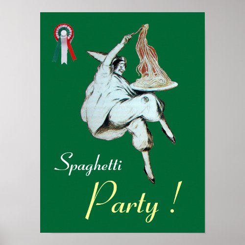 SPAGHETTI PARTY ITALIAN KITCHEN red green white Poster