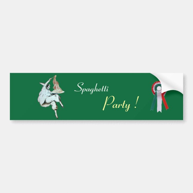 SPAGHETTI PARTY ITALIAN KITCHEN, RESTAURANT green Bumper Sticker (Front)
