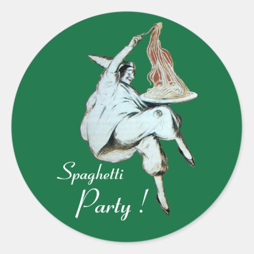 SPAGHETTI PARTY ITALIAN KITCHEN RESTAURANT green Classic Round Sticker