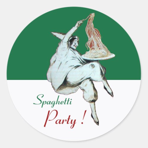 SPAGHETTI PARTY ITALIAN KITCHEN RESTAURANT green Classic Round Sticker