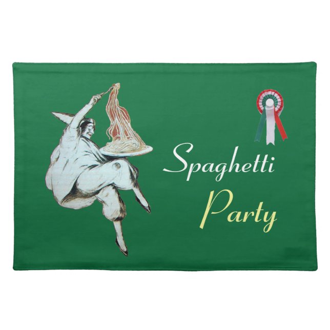 SPAGHETTI PARTY ITALIAN KITCHEN, RESTAURANT green Placemat (Front)