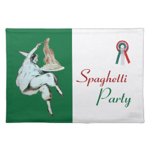 SPAGHETTI PARTY ITALIAN KITCHEN, RESTAURANT green Placemat