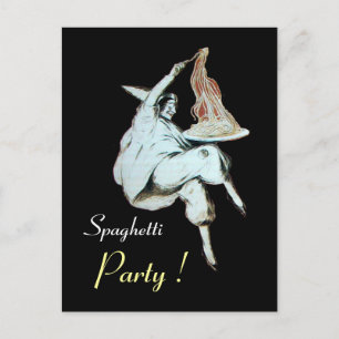 SPAGHETTI PARTY ITALIAN KITCHEN, RESTAURANT Recipe Invitation Postcard