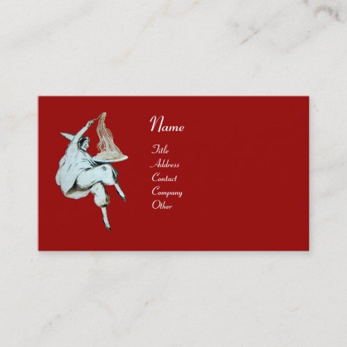 SPAGHETTI PARTY ITALIAN KITCHEN RESTAURANT red Business Card