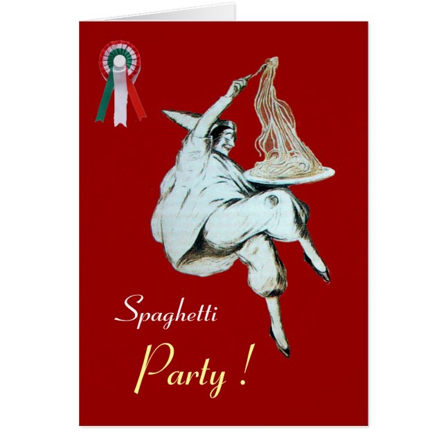 SPAGHETTI PARTY ITALIAN KITCHEN, RESTAURANT red Cards (Front)