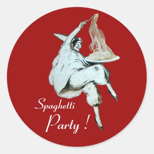 SPAGHETTI PARTY ITALIAN KITCHEN RESTAURANT red Classic Round Sticker