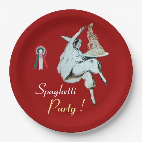 SPAGHETTI PARTY ITALIAN KITCHEN RESTAURANT red Me Paper Plates