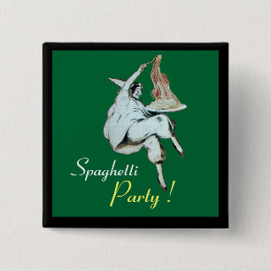SPAGHETTI PARTY ITALIAN KITCHEN, RESTAURANT red Pinback Button