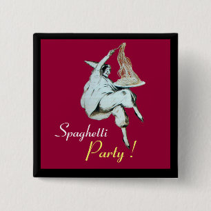 SPAGHETTI PARTY ITALIAN KITCHEN, RESTAURANT red Pinback Button