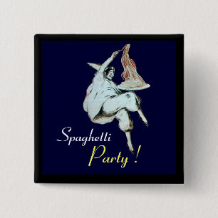 SPAGHETTI PARTY ITALIAN KITCHEN, RESTAURANT red Pinback Button
