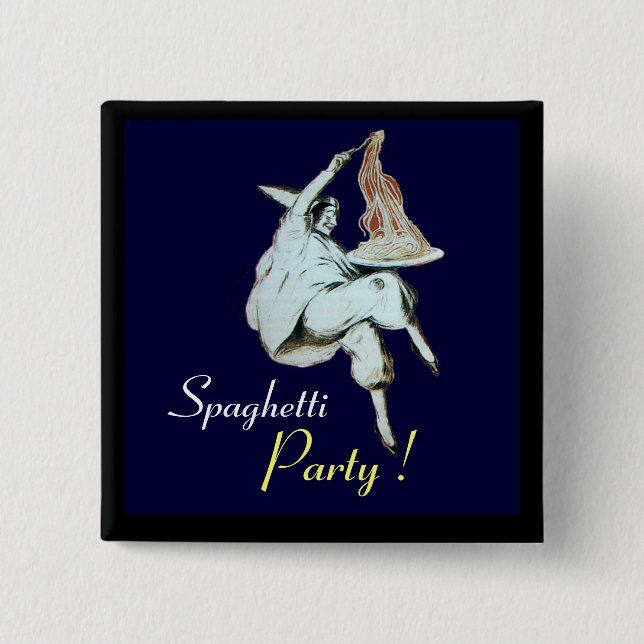 SPAGHETTI PARTY ITALIAN KITCHEN, RESTAURANT red Pinback Button (Front)