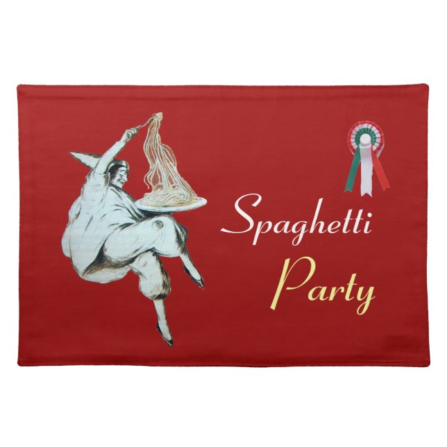 SPAGHETTI PARTY ITALIAN KITCHEN, RESTAURANT red Placemat (Front)