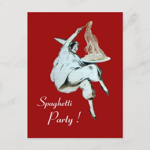 SPAGHETTI PARTY ITALIAN KITCHEN RESTAURANT red Postcard