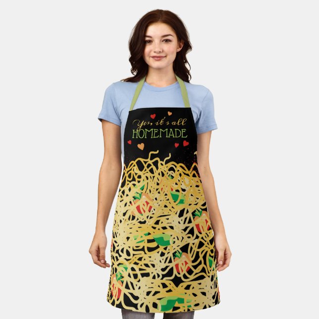 Spaghetti pasta Italian food personalized kitchen Apron (Worn)
