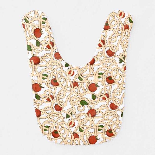 Spaghetti pasta Italian food with tomato Baby Bib (Front)