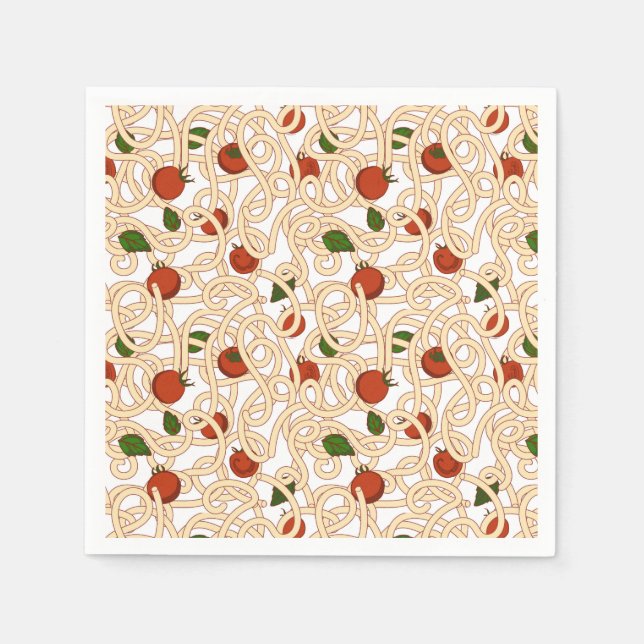 Spaghetti pasta Italian food with tomato Napkins (Front)