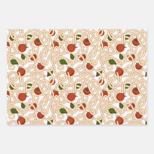 Spaghetti pasta Italian food with tomato Wrapping Paper Sheets