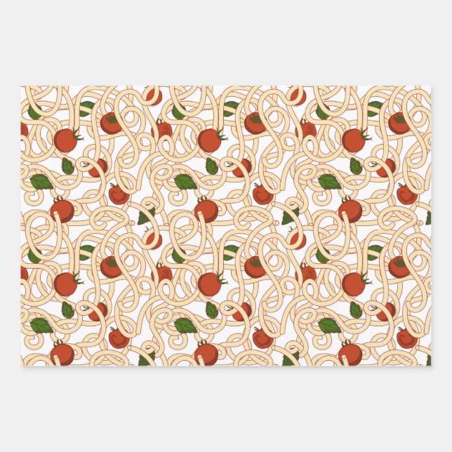 Spaghetti pasta Italian food with tomato Wrapping Paper Sheets (Front)