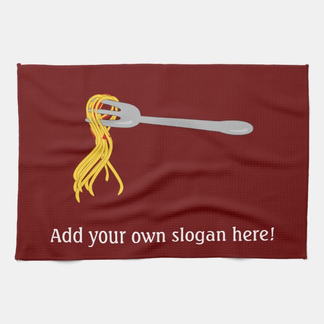 Spaghetti Pasta on Fork Design Towel (Horizontal)