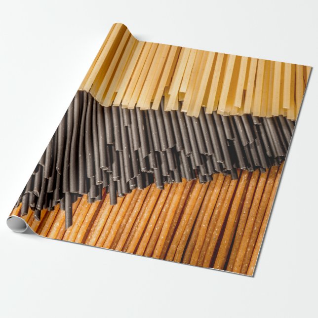 Spaghetti Pasta Wrapping Paper (Unrolled)