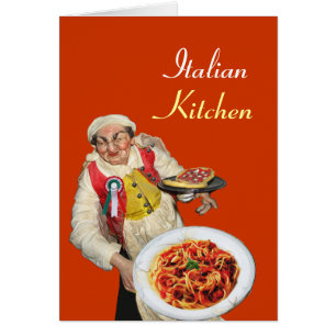 SPAGHETTI & PIZZA PARTY RESTAURANT green orange Cards
