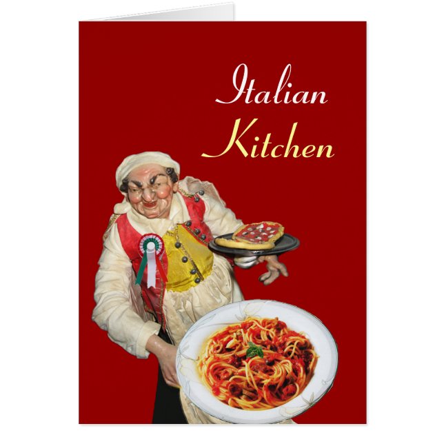 SPAGHETTI & PIZZA PARTY RESTAURANT green white red Cards (Front)