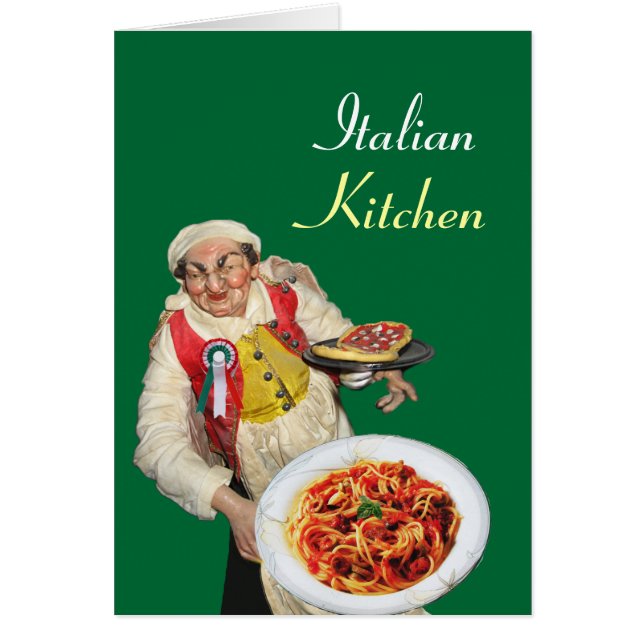 SPAGHETTI & PIZZA PARTY RESTAURANT green white red Cards (Front)