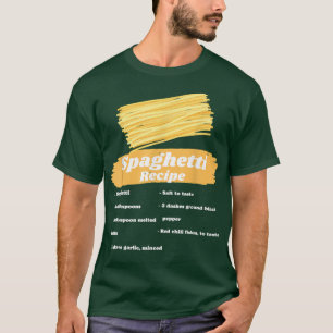 Spaghetti Recipe Italian Food Cooking Chef Costume T-Shirt