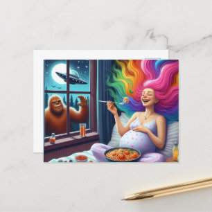 Spaghetti So Yummy I Have No Clue What is Outside  Postcard