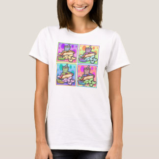 Spaghetti Top T-shirt - Pop Art Hot Dog with Chips