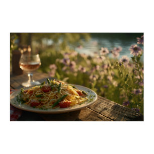 Spaghetti with Asparagus Tips by a Riverbank Acrylic Print