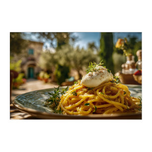 Spaghetti with Burrata Cheese in a Southern Italia Acrylic Print