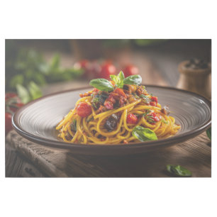 Spaghetti with Caponata in Rustic Countryside Fiel Gallery Wrap