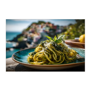 Spaghetti with Lemon Basil Pesto – Coastal Terrace Acrylic Print
