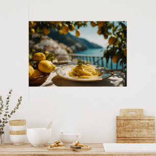 Spaghetti with Lemon Cream Sauce Poster