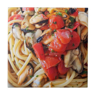 Spaghetti with Mussels Ceramic Tile